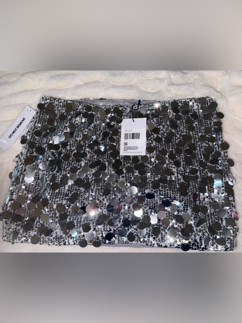 Princess Polly Silver Sequin Mini Skirt